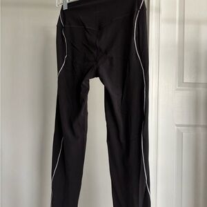 Black Women's Leggings with White Accents